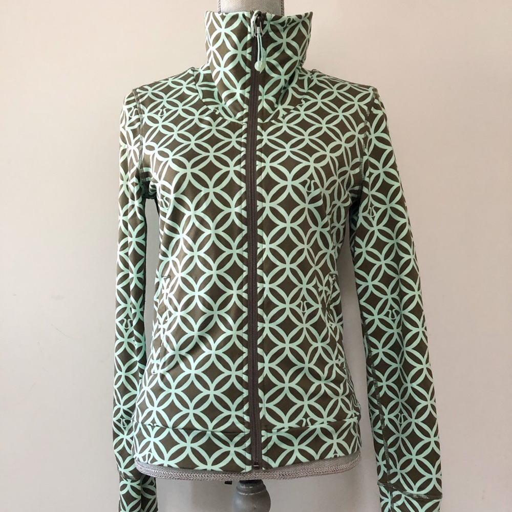 lululemon athletica Brown and Mint Geometric Full-Zip Jacket